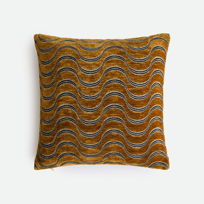 Housse de coussin 45 x 45 cm, en velours chenille, VILNIA bronze <span itemprop=