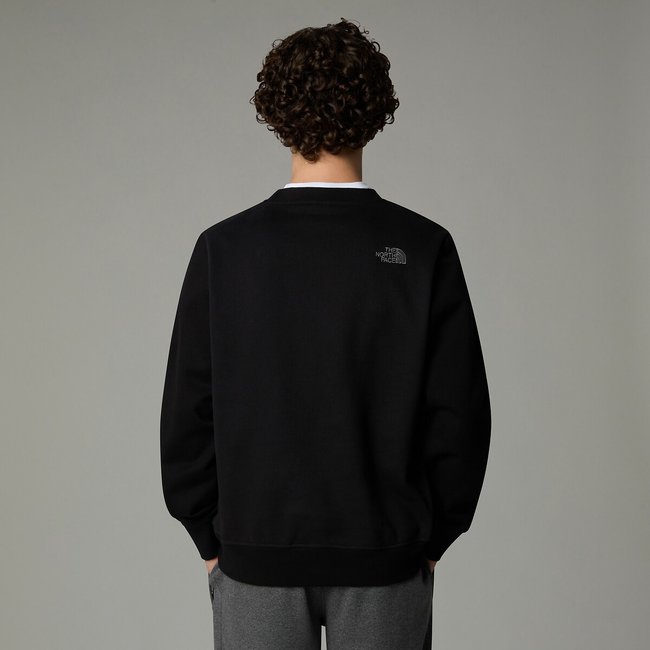 Drew peak logo sweatshirt in cotton mix with crew neck, black, The