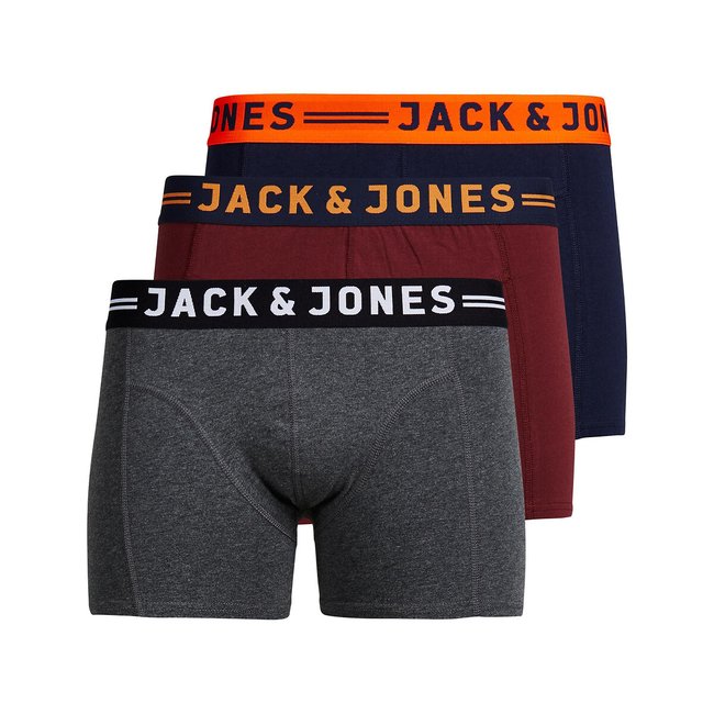 Confezione da 3 boxer rosso + antracite + marine JACK & JONES