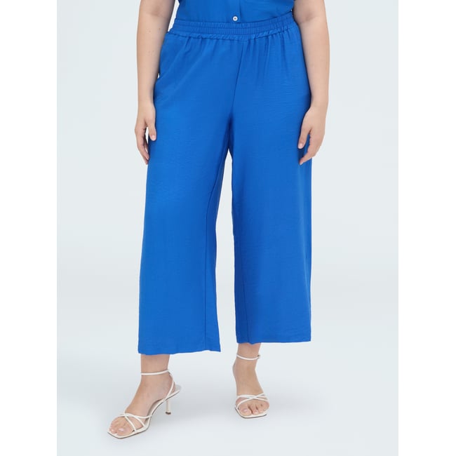 Pantalon cropped bleuet <span itemprop=