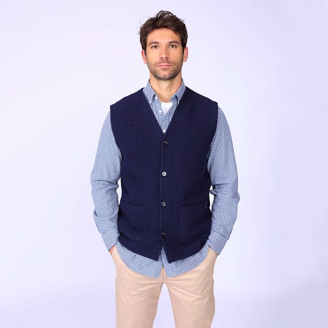 Gilet sans manche Howard bleu marine <span itemprop=