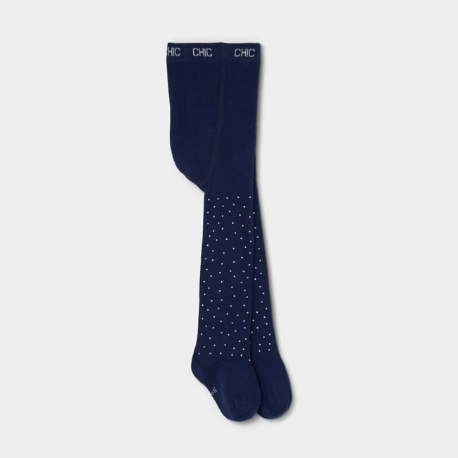 Collant fille avec strass bleu <span itemprop=