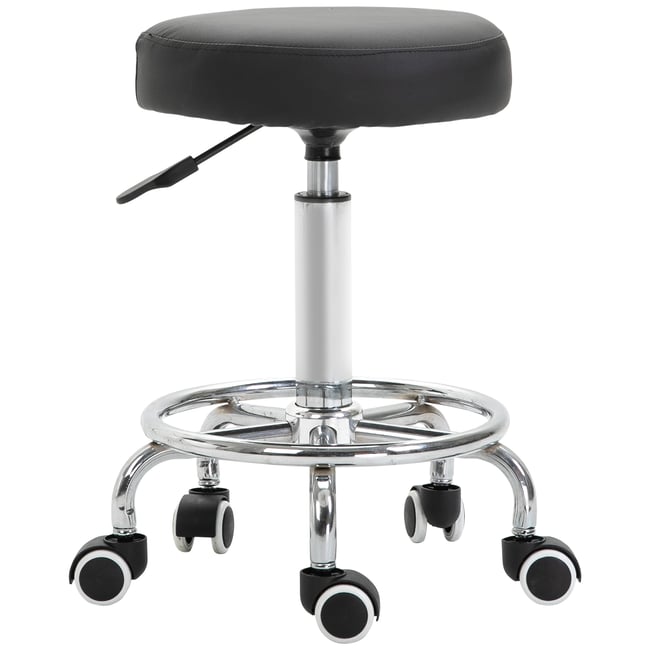 Tabouret de salon Revêtement synthétique Noir Couleur noir <span itemprop=