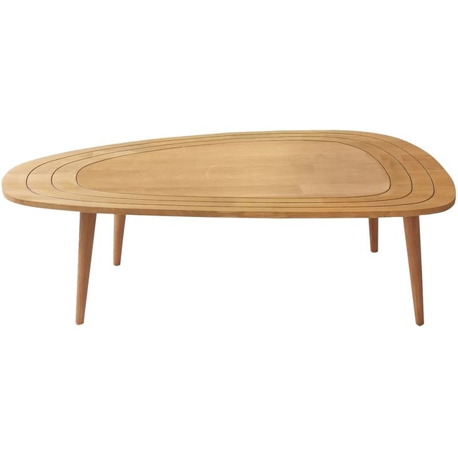 Table basse organique en bois - HERA Couleur teck <span itemprop=