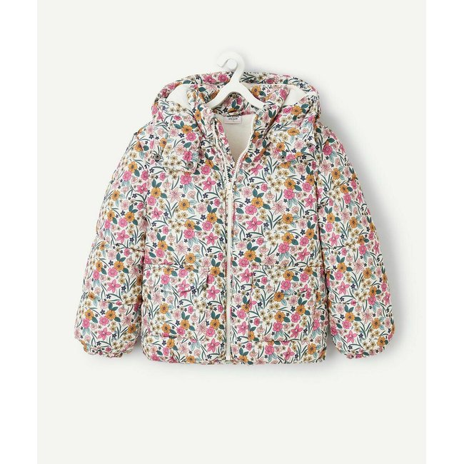 Kapuzensteppjacke, Blumenmuster bedruckt <span itemprop=
