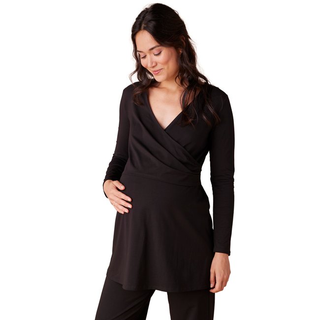 Kit maternité 2 en 1, robe tunique et pantalon large ENVIE DE FRAISE noir <span itemprop=