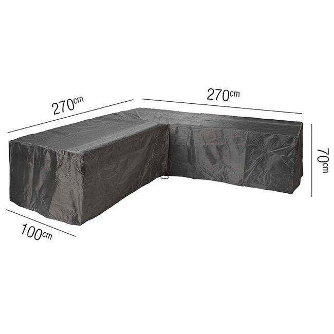 Garden L-Shape Lounge Set Cover 270x270cm, grey, AEROCOVER