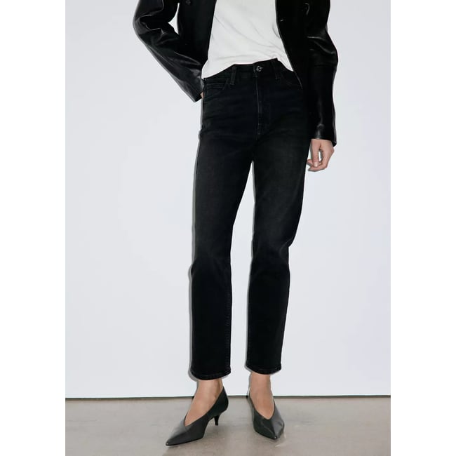 Jean Newmom confort taille haute black denim <span itemprop=
