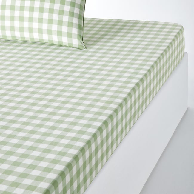 Drap-housse coton bonnet 30 cm, Veldi vert vert <span itemprop=
