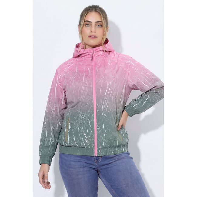 Veste technique avec capuche vert olive <span itemprop=