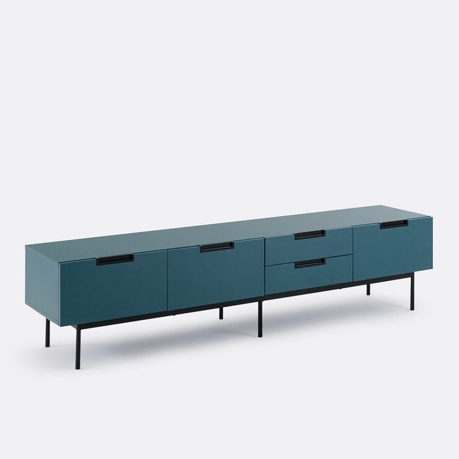 Meuble TV, Treno bleu pétrole <span itemprop=