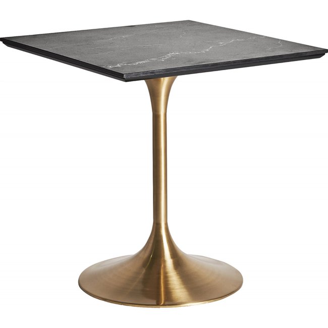 Table haute en acier, Ullaland Couleur doré satiné avec plateau noir <span itemprop=
