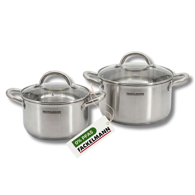 Batterie de cuisine 2 faitouts 20/24cm VITA3 gris <span itemprop=