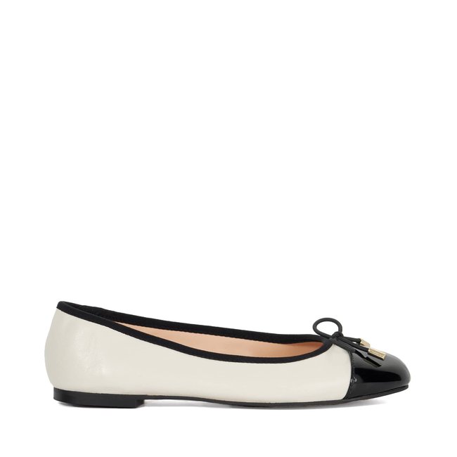 Ballerines à bout rond coupe large - Wide Fit HIGHEST crème cuir <span itemprop=