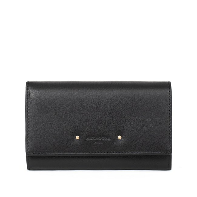 Portefeuille long  1 volet  Stop RFID  Cuir PRALINE - HEXAGONA