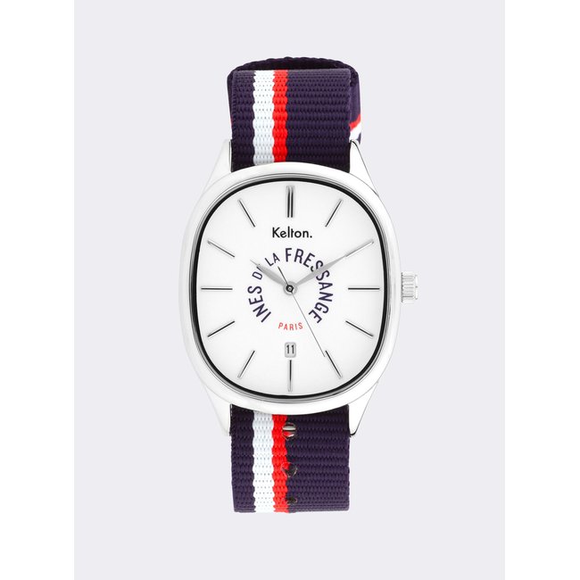 Montre Grande Colorama Sport navy Kelton x Ines de la Fressange Paris bleu <span itemprop=