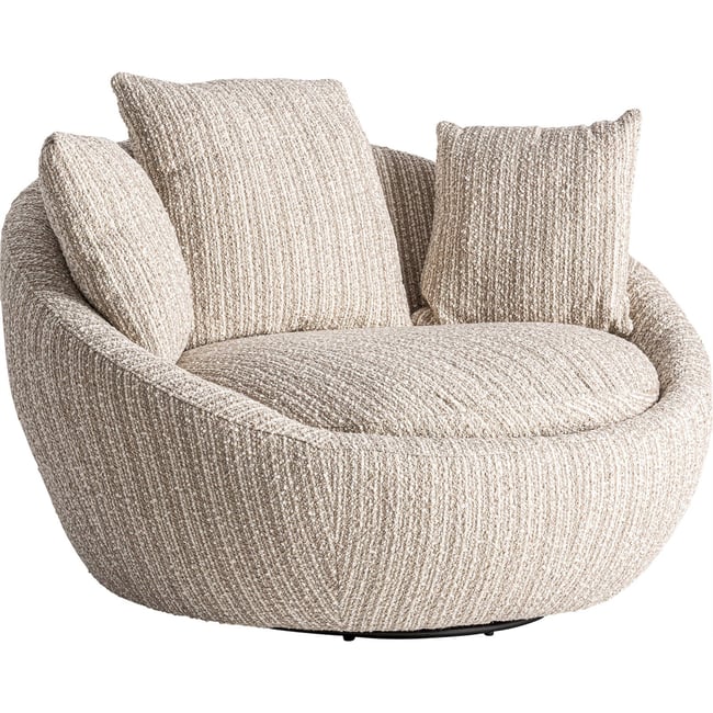 Fauteuil pivotant finition marbrée Couleur beige marbré contemporain <span itemprop=