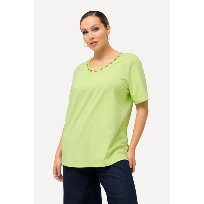 T-shirt à lien fantaisie sur découpes vert clair <span itemprop=