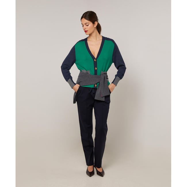 Gilet tricolore en laine mérinos - RODIER
