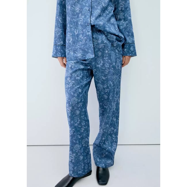 Pantalon pyjama imprimé passepoil - MANGO