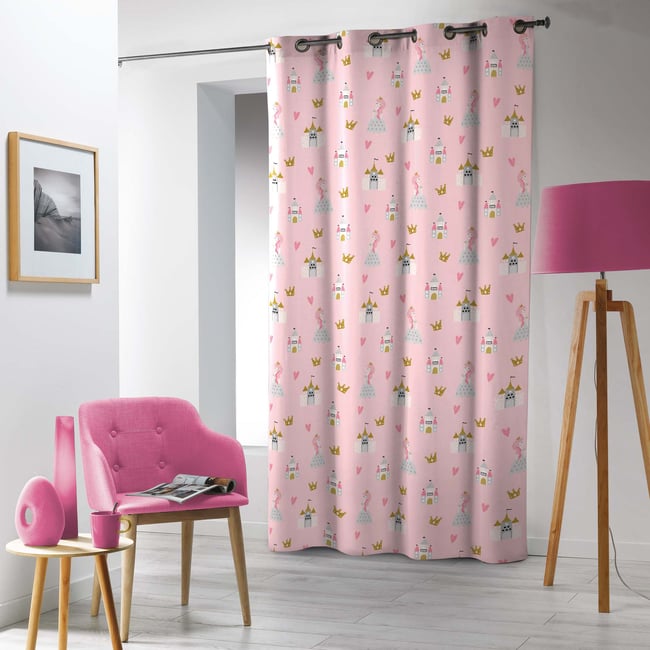 Rideau a oeillets Microfibre Little Princess rose <span itemprop=