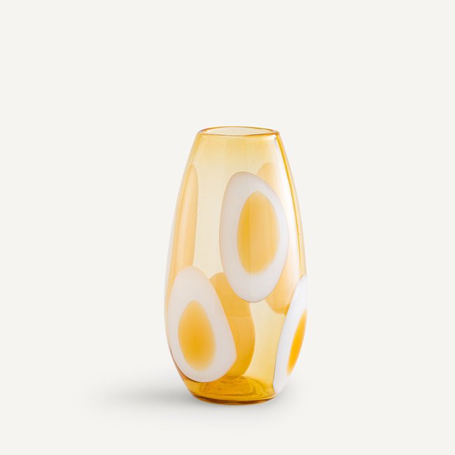 Vase Opla, farbiges Glas bernsteinfarben <span itemprop=