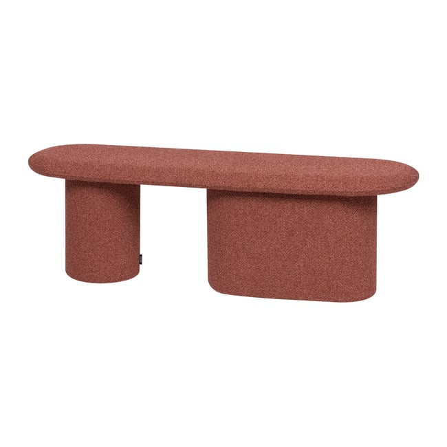 Banquette rembourrée en laine RULL Couleur brick red bouclé <span itemprop=