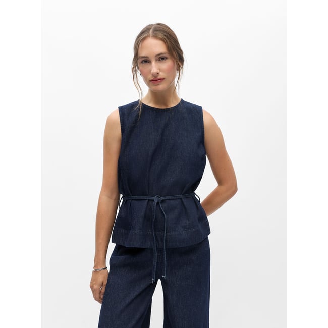 Top Sans Manches bleu - dark blue denim1 <span itemprop=