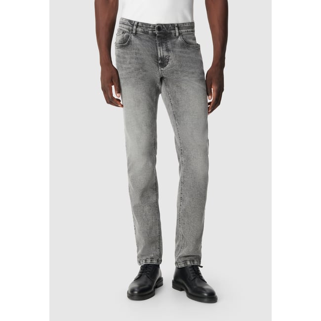 Jean slim vieilli BRUCE gris souris <span itemprop=