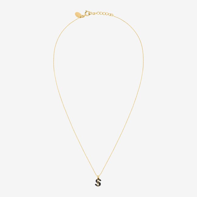 Collier doré jet dollar - casino noir <span itemprop=
