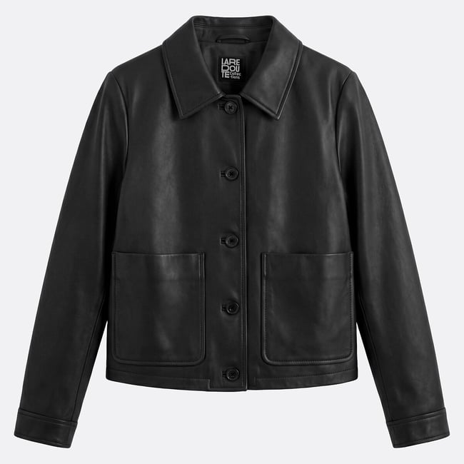 Veste courte boutonnée en cuir, Signature ABELLE - LA REDOUTE COLLECTIONS