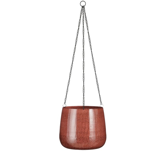 Panier à plantes suspendu Ø23 cm BENSON Couleur rouge foncé <span itemprop=