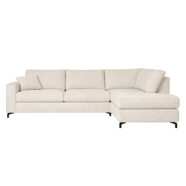Canapé d'angle avec méridienne, tissu à surpiqures RIVOLI - PIER IMPORT
