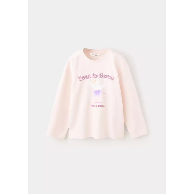 T-shirt en coton imprimé rose <span itemprop=