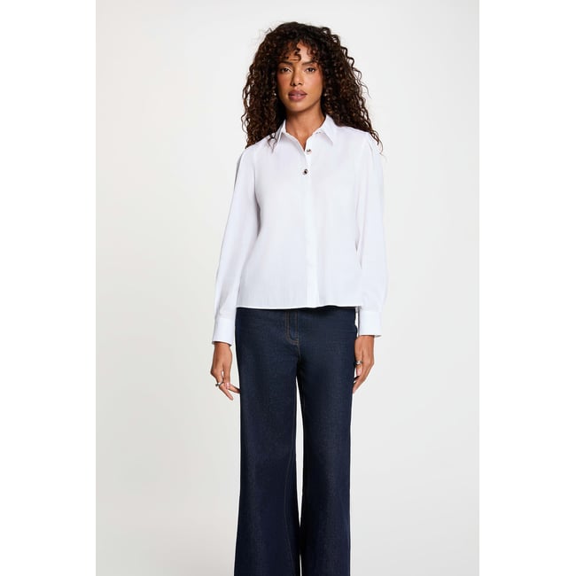 Chemise col à revers blanc <span itemprop=