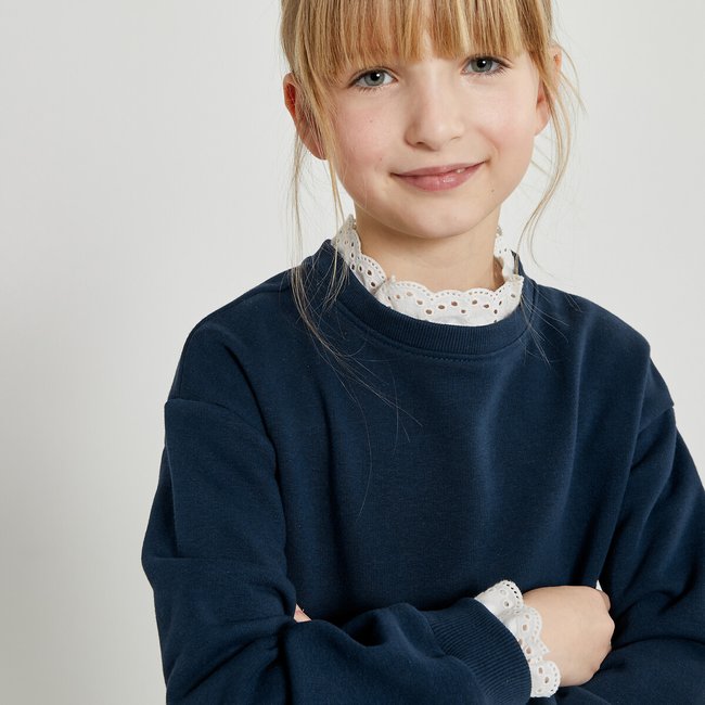 Sweater in molton, details in Engels kant - LA REDOUTE COLLECTIONS