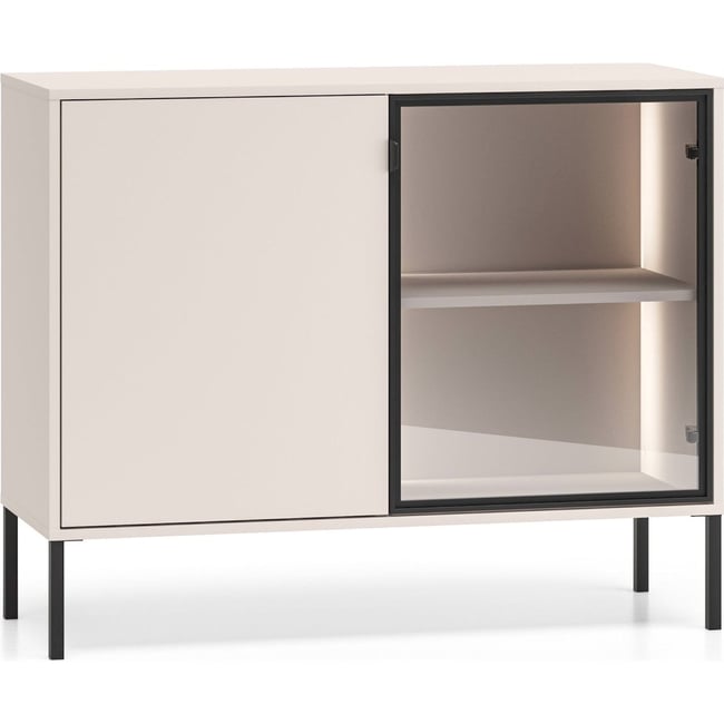Buffet vitrine bois collection BARNEE, LED - RECOLLECTION