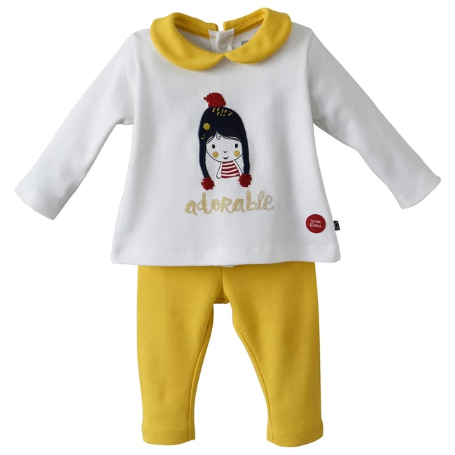 Tee shirt et legging coton bassa jaune <span itemprop=