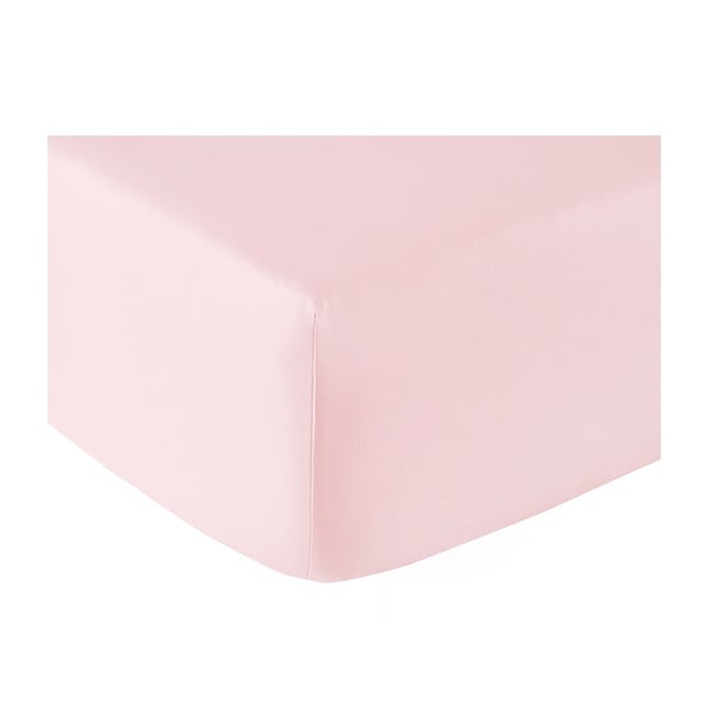 Drap housse coton 57 fils rose clair 160 x 200 cm rose <span itemprop=
