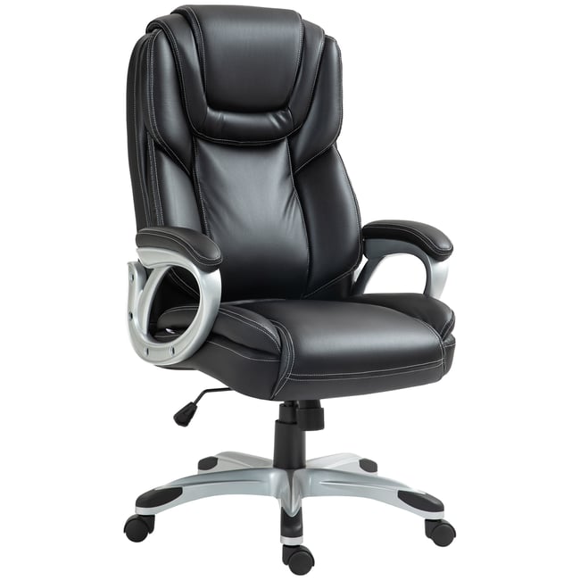 Chaise de bureau Revêtement synthétique Noir Couleur noir <span itemprop=