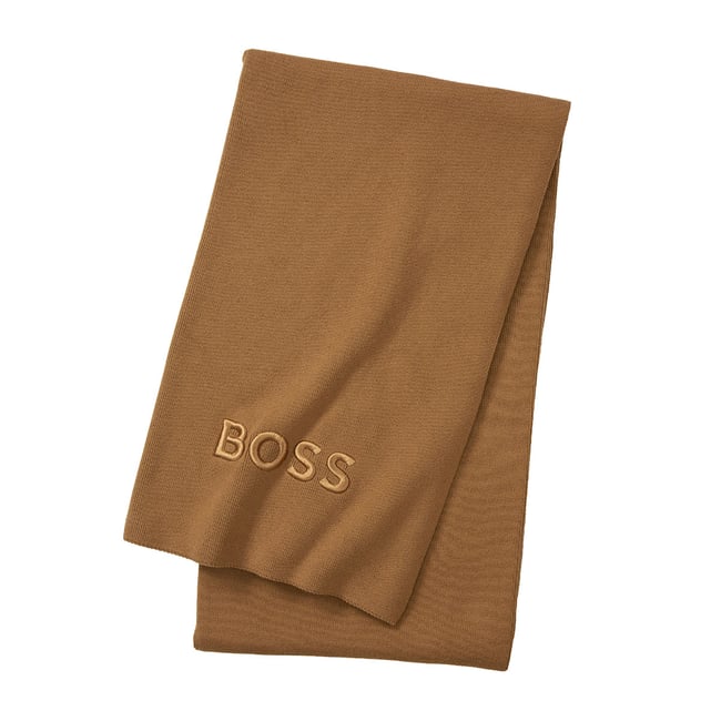 Plaid en coton acrylique marron, BOLD LOGO - BOSS HOME