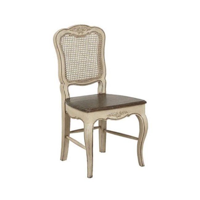 Lot de 2 chaises canné louis xv - CHÂTEAU Couleur beige <span itemprop=