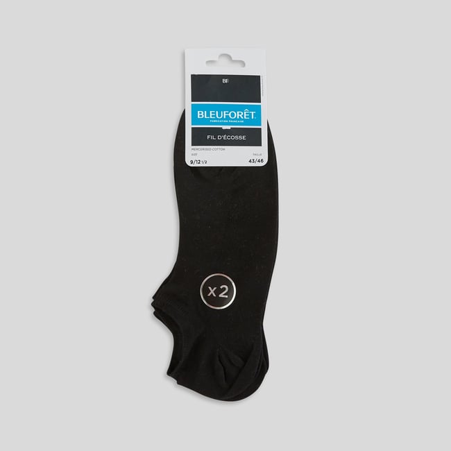 Lot de 2 paires de chaussettes noir/noir <span itemprop=
