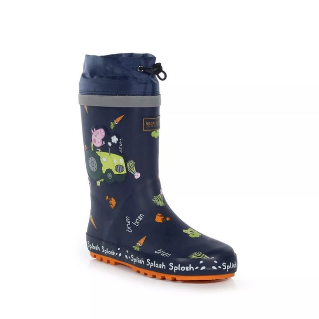 Bottes de pluie SPLASH bleu marine / orange / vert <span itemprop=