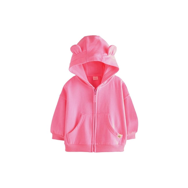 Sweat à capuche zippé rose <span itemprop=