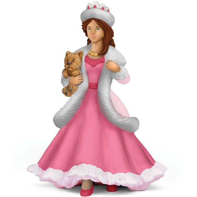 Figurine Princesse au petit chien rose <span itemprop=