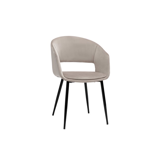 Chaise design en velours pieds métal PRISMA - MILIBOO