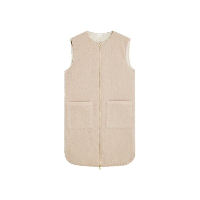 VESTE SANS MANCHE SOFT crème <span itemprop=