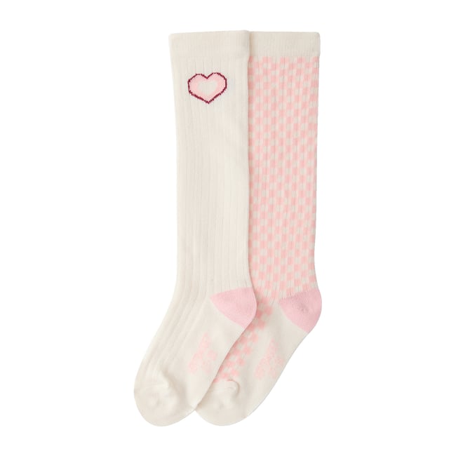 Lot de 2 chaussettes hautes rose bonbon <span itemprop=