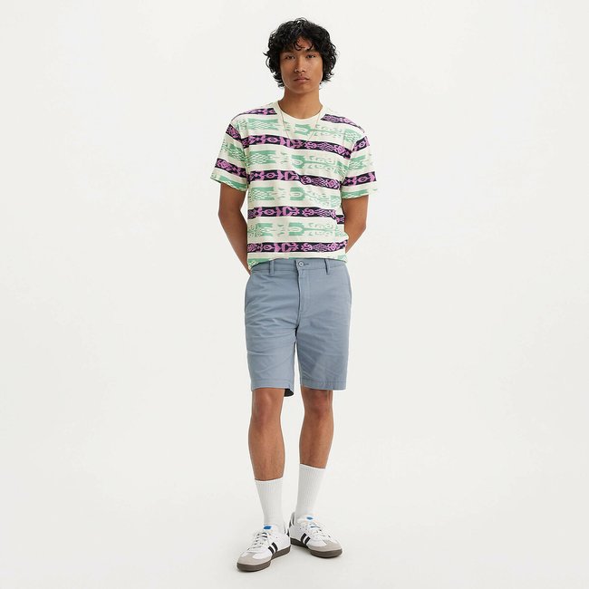 Calções chino taper II azul-acinzentado <span itemprop=
